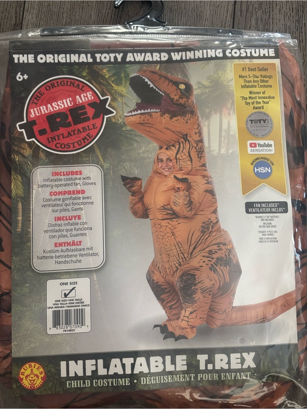 Rubie's Inflatable T-Rex Costume - Orange and Black